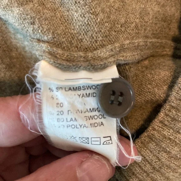 Rare Vintage DLN Di Laren Wool Blend Green Polo Sweater Size XL